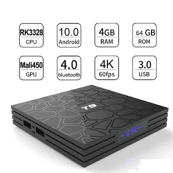 SMART BOX T9 4GB+64GB QUAD CORE 4K ULTA HD 9.0 0