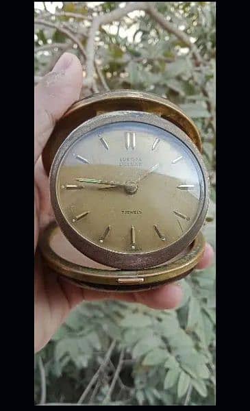 Antique Erupa Germany 7 Jewels Vintage table Clock Classic brass 3