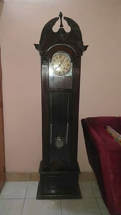 old antique great grand father wooden clock