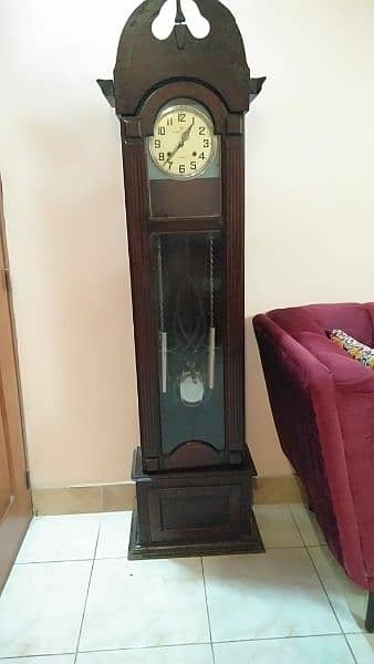 old antique great grand father wooden clock 2