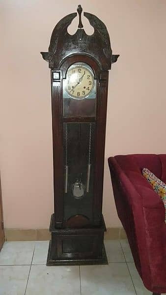 old antique great grand father wooden clock 3