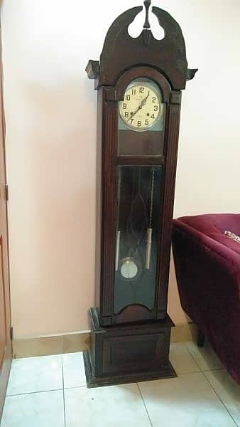 old antique great grand father wooden clock 4