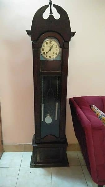 old antique great grand father wooden clock 5