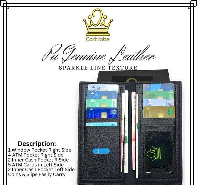Pure Leather LONG & POCKET Wallets 100% Original 8