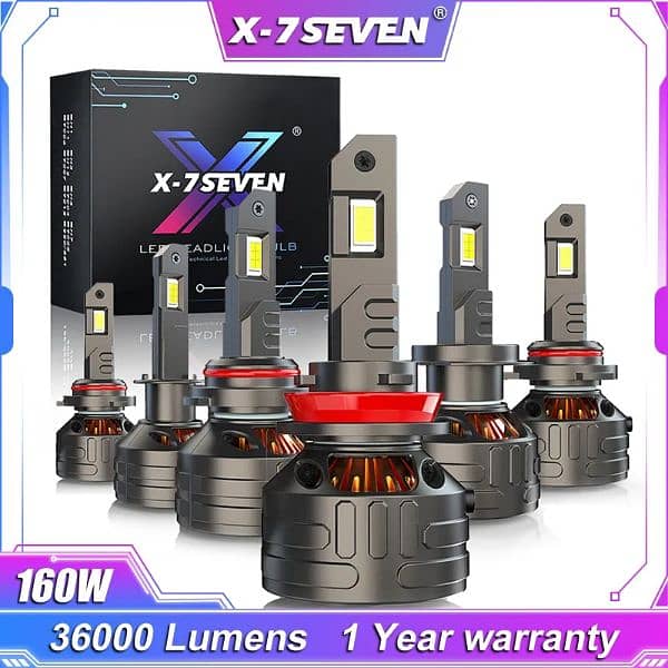 X-7SEVEN LED lights Available in H4/Hb3/H11/H7/Hir/H1/H3 5