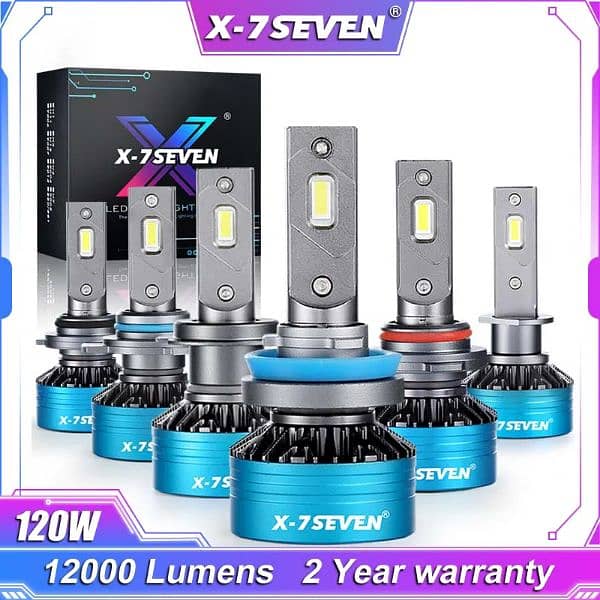 X-7SEVEN LED lights Available in H4/Hb3/H11/H7/Hir/H1/H3 6