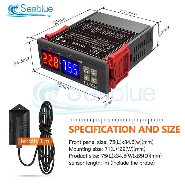 220V STC-3028 Temperature Humidity Control Thermometer incubator 1