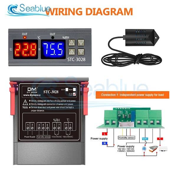220V STC-3028 Temperature Humidity Control Thermometer incubator 3