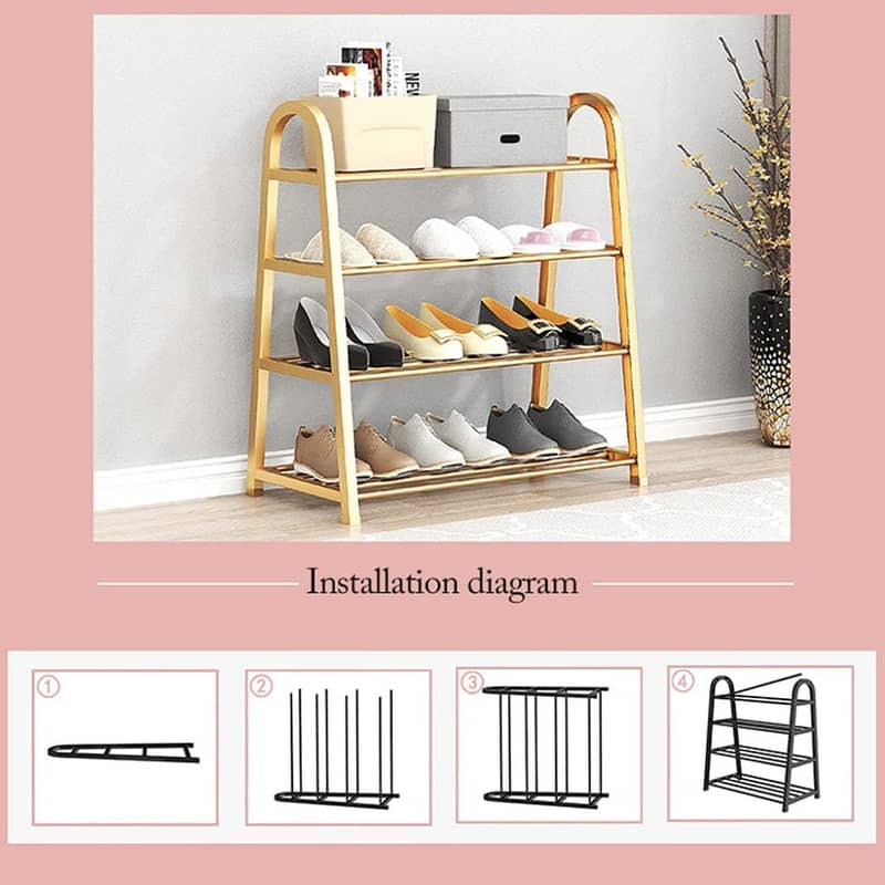 Shoe Rack With 4 Layers of Storage and Contemporary Design 7