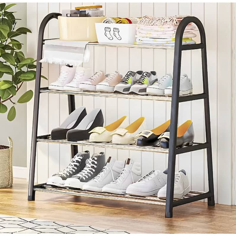 Shoe Rack With 4 Layers of Storage and Contemporary Design 9