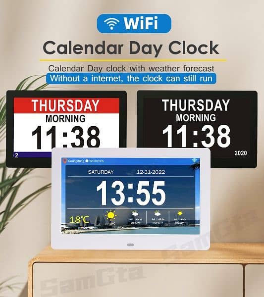 10.1 Inch Digital Calendar Alarm Day Clock Extra Large Screen Dis 0