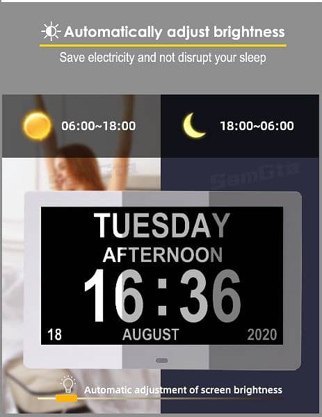 10.1 Inch Digital Calendar Alarm Day Clock Extra Large Screen Dis 10