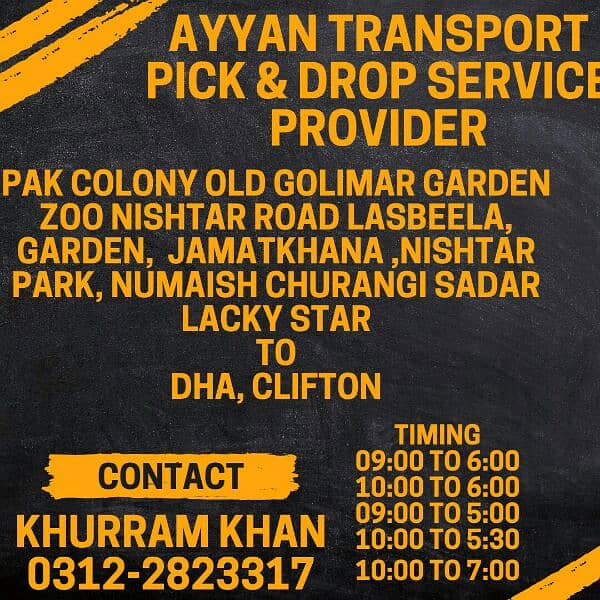 ayyan transport pick & drop service available 8