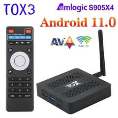TV box TOX3 4gb 32gb with Android 11 and SoC Amlogic S905X4. 0