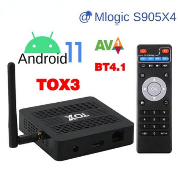 TV box TOX3 4gb 32gb with Android 11 and SoC Amlogic S905X4. 1