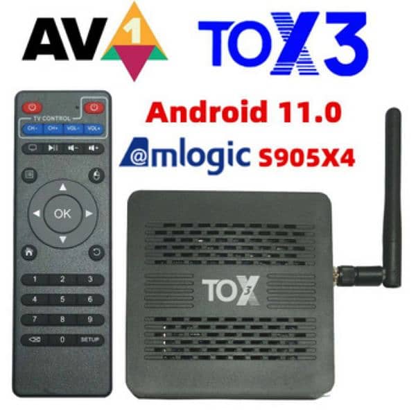TV box TOX3 4gb 32gb with Android 11 and SoC Amlogic S905X4. 2