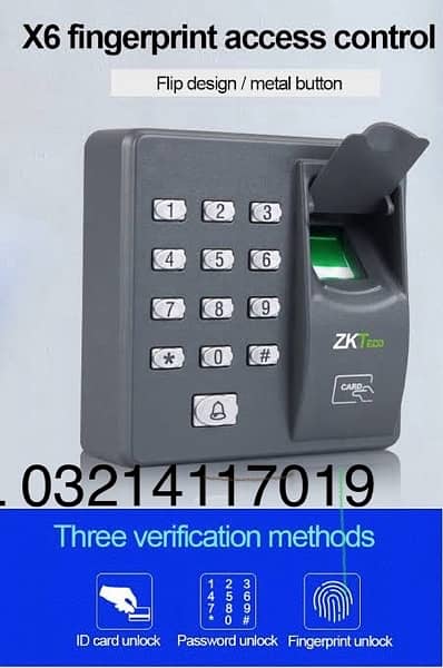 Zkteco Zkt x6 fingerprint Door lock access Control machine 0