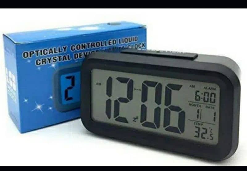 LED Digital Alarm Clock Backlight Snooze Data Time Calendar Des 0