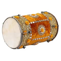 1pcs 15 inch long Fiber Fancy dholak wedding drum Mehndi Dholki 2.5s