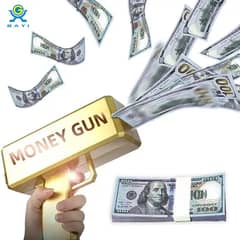 GOLD Paper Dollar Gun Money Gun / kids toys gun