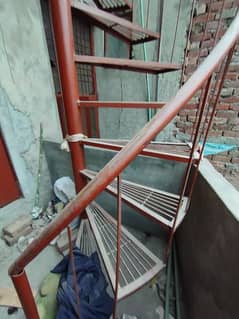 Spiral stairs with fiber glass shed and floor frame