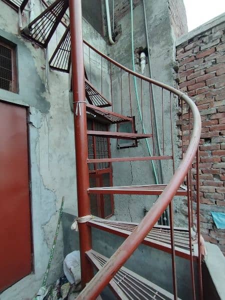 Spiral stairs with fiber glass shed and floor frame 1