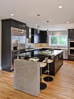 kitchen cabinet and granite marble