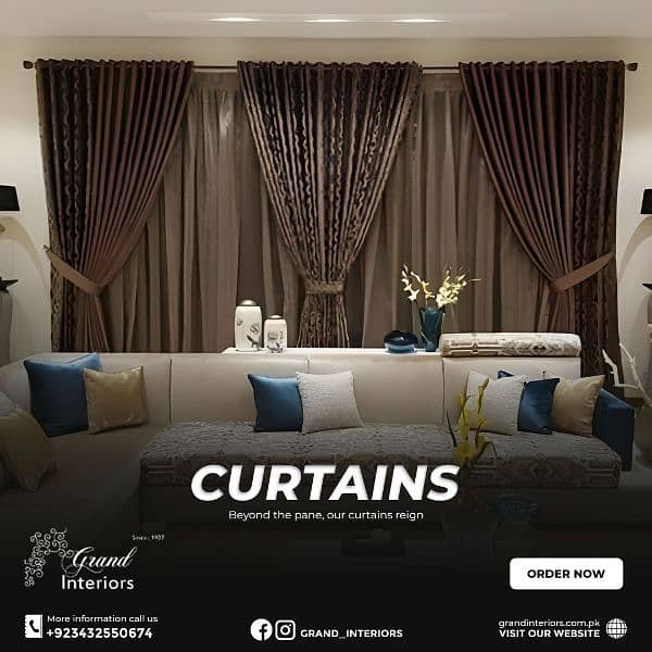 curtains designer curtains window blinds by Grand interiors 1