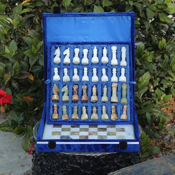 Handmade Elegant Marble chess set with Velvet Gift box 2