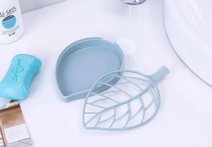 Pack of 3 Leaf Shape Soap Holder Bathroom Accessories Dish Plate Case 4