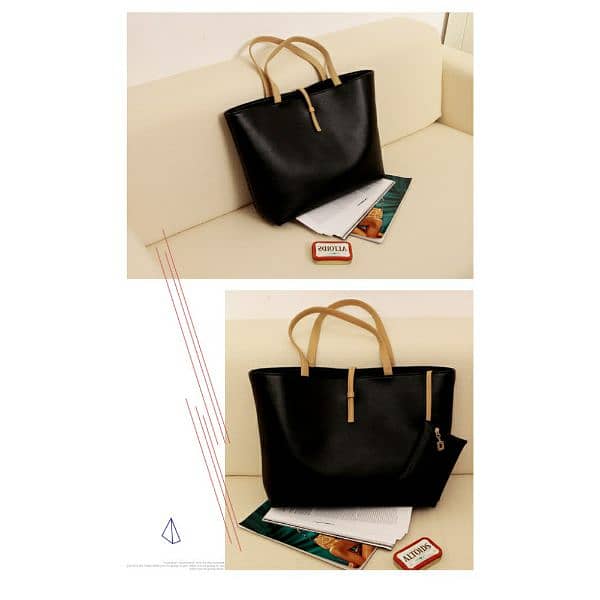 Stylish Solid Color Faux Leather Bag with Zipper Closure 5