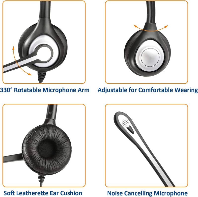 Call Center Bluetooth Headset, Wireless Noise Canceling Headphones 14