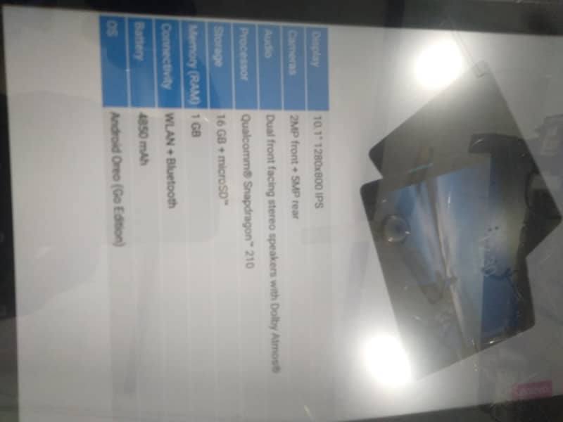 TAB 1GB 16GB LENOVO Description Parh Len 3