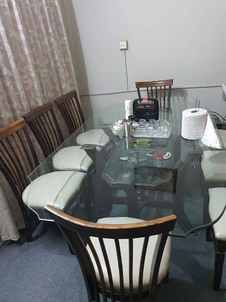 double mirror top dinning table and 8 chairs 1