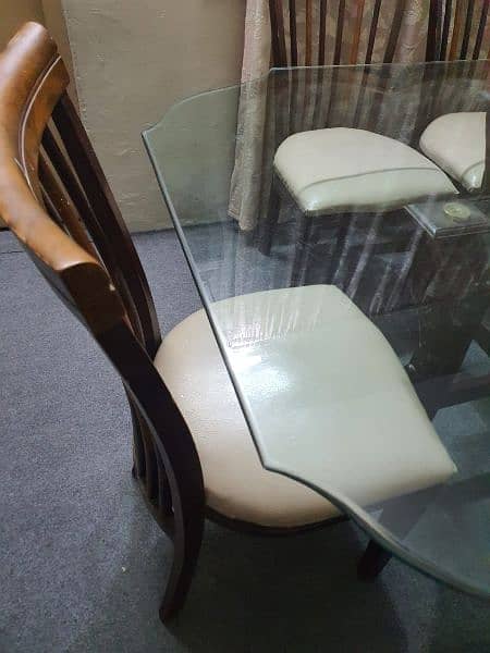 double mirror top dinning table and 8 chairs 4