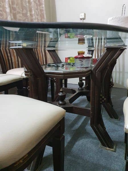 double mirror top dinning table and 8 chairs 6