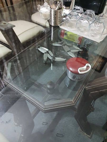 double mirror top dinning table and 8 chairs 7