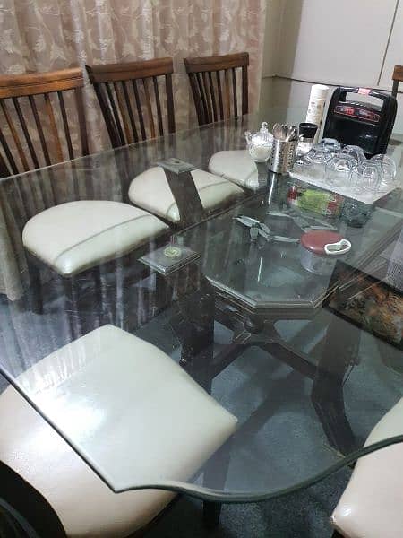 double mirror top dinning table and 8 chairs 8
