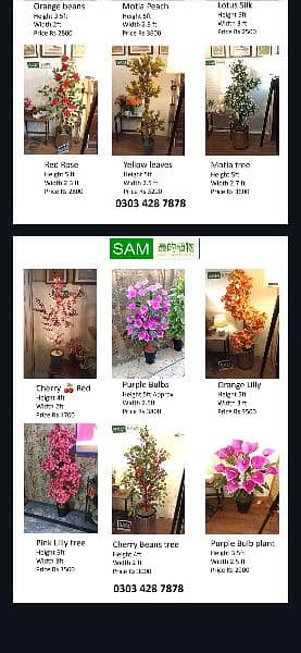 Artificial decorations  plants, indoor plants, planters, Lamps 3