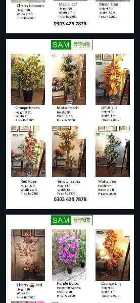 Artificial decorations  plants, indoor plants, planters, Lamps 4