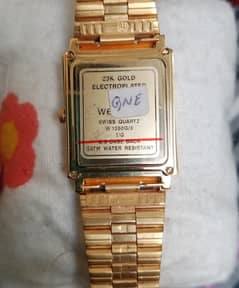Swiss Quartz watch 23K Gold plated
