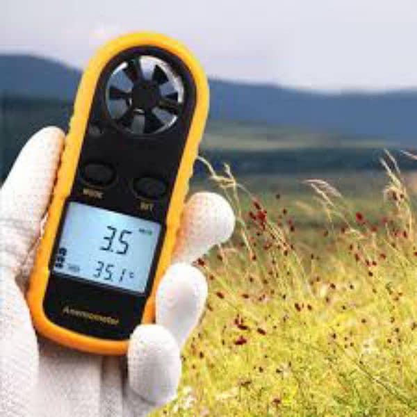 Digital LCD Anemometer Air  Velocity Thermometer Mini Wi 1