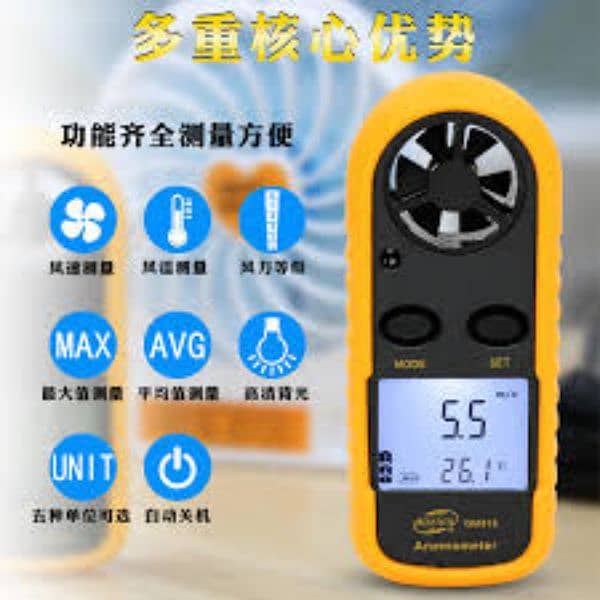 Digital LCD Anemometer Air  Velocity Thermometer Mini Wi 0