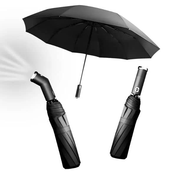 Automatic portable Folding Umbrella with Flashlight Executive Size 6