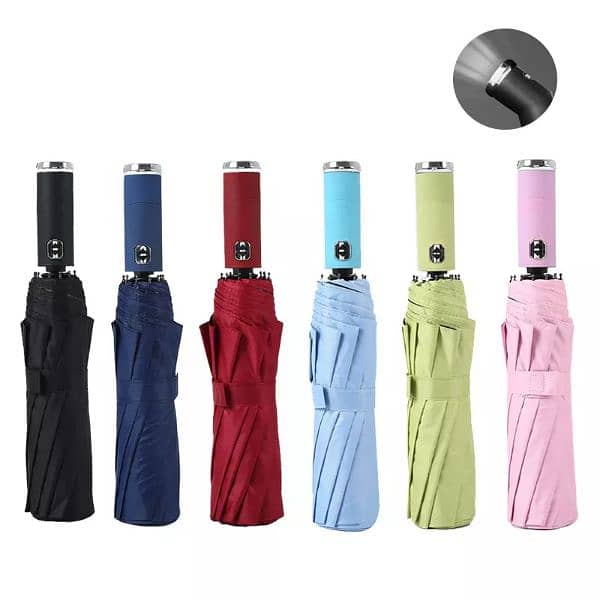 automatic portable Folding Umbrella with Flashlight Executive Size 6