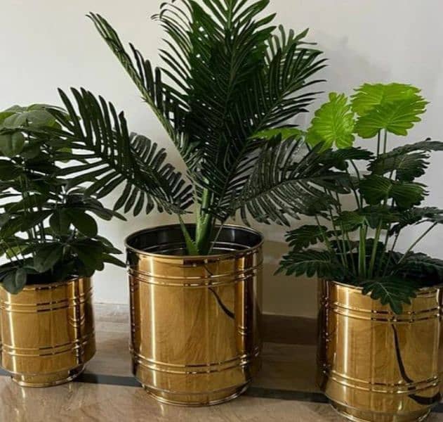 Golden Stainless Steel Planter Pot Avalaible Manifucture 11