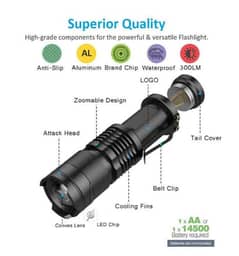 Zoomable Led UV Flashlight Torch 0