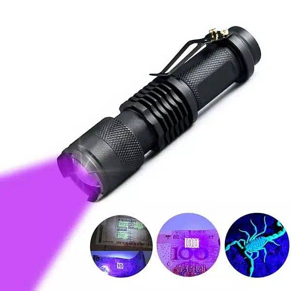 Zoomable Led UV Flashlight Torch 8