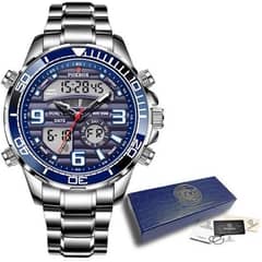 men luxury dual display watch