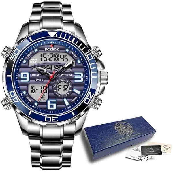 men luxury dual display watch 0